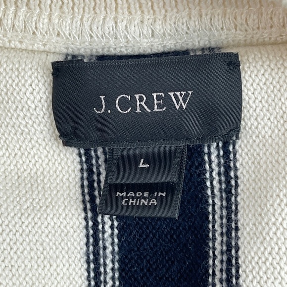 J Crew Sweater Womens Large White Black Striped - Picture 2 of 8